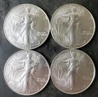 Lot of Four 2024 $1 American Silver Eagle Dollars