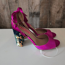 Betsey Johnson Brandy Bannoiss Sequin Heels 10 NWOB Party Festival Event Cocktai