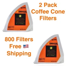 Rockline Connaisseur #4 Cone Coffee Filters 800 Count #9661 White For Hario V60