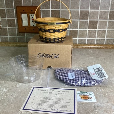 Longaberger  JW Miniature 1998 Apple Basket ,liner,protector - NEW IN BOX