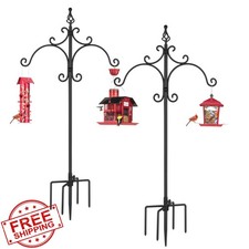 Kingsyard 2pk 60" Shepherd Hook Black Bird Feeder Pole