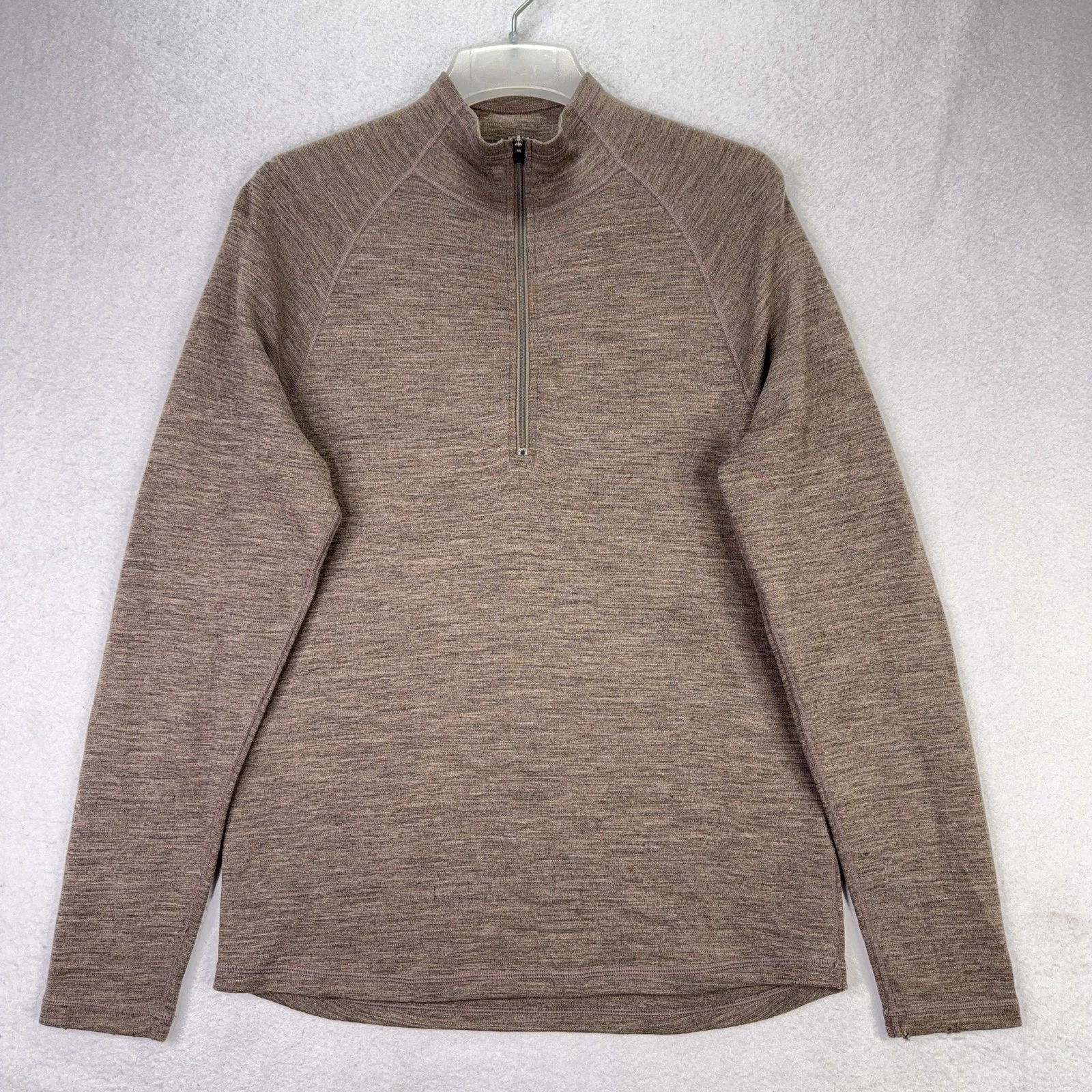 Ibex Merino Wool Quarter Zip Pullover Men’s M Brown Outdoor Hiking Base Layer