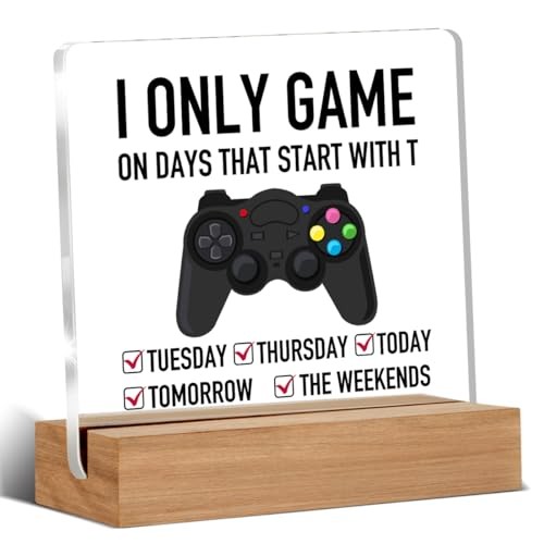 Gaming Gifts Desk Sign, Birthday Gifts for Gamers Men Boy Son Dad Boyfriend 