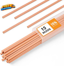 15Pcs Brazing Rods AWS Bcup 5 15 Silver Solder Phos Copper Brazing Alloy Flat
