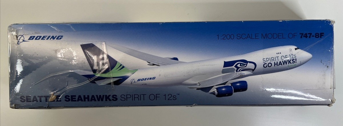BOEING 747-8F 1:200 Model Seattle Seahawks SPIRIT OF THE 12s GO