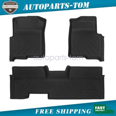 Fits 2009-14 Ford F-150 Super Extended Cab TPE Floor Mats 2 Row Liner Waterproof