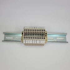 (12) Weidmuller Terminal Blocks With 8.5 Inch DIN Rail