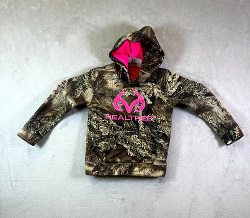 Realtree Max-1 XT Hoodie Girl's M Brown Camo Polyester Lined Hunting Sweatshirt
