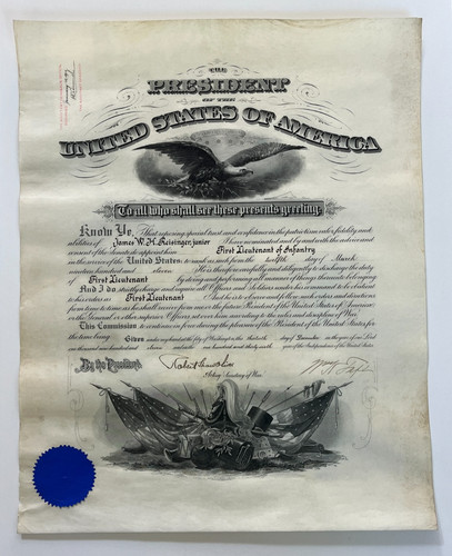 RARE - 1911 PRESIDENT WILLIAM HOWARD TAFT SIGNED Military Document Autographed