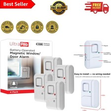 Secure Your Home with 4 Pack Wireless Alerts - Easy Install Door  Window Alarms