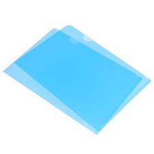 12pcs L Type Folders A5 Plastic Clear Paper Document Jacket Pocket Blue