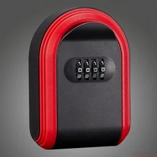 Red Key Storage Box with 4-Digit Password Lock Secure Plastic Key Safe Box