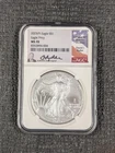 2025 (P) MS 70 American Silver Eagle w/ EAGLE PRIVY NGC Signed David Ryder