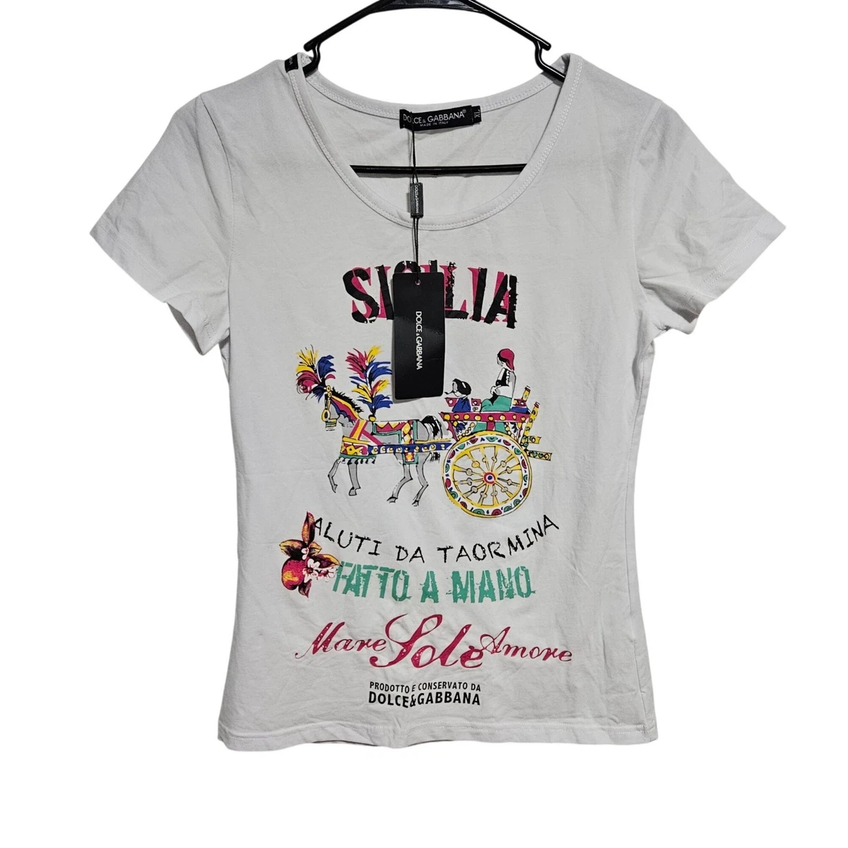 T-shirt tie-dye orné de cristal Dolce & Gabbana Runway JLo IT 40 S neuf