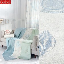 Telo arredo matrimoniale Gabel Art. SHELL var. PERLA azzurro cm 270x270 panama d