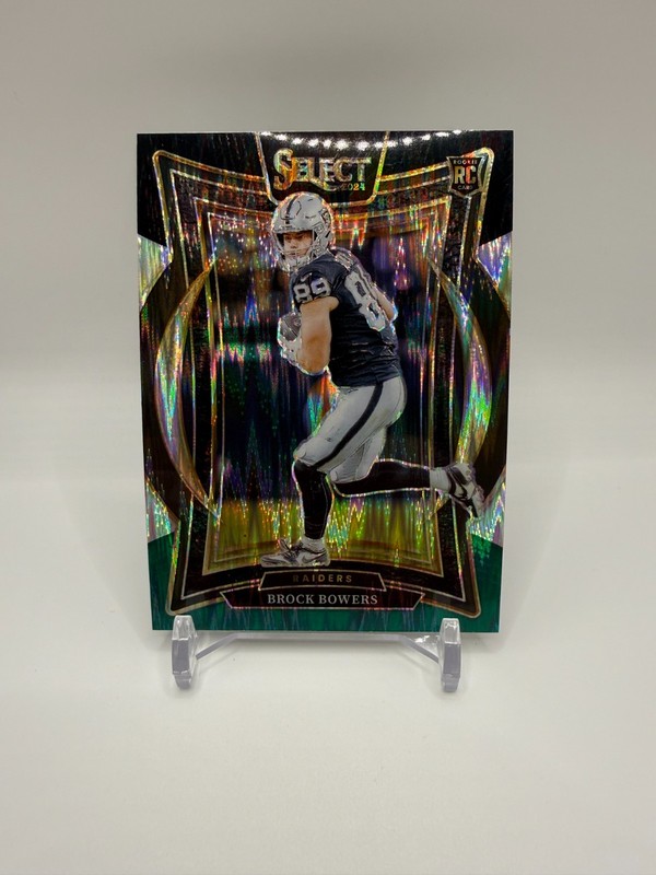 2024 Panini Select - Concourse Brock Bowers #31 Black & Green Shock Prizm (RC)