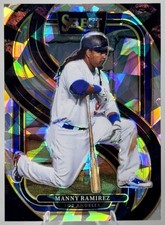 2025 Panini Select Manny Ramirez Silver Cracked Ice Prizm #148 LA Dodgers