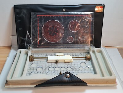 Roll-Lineal / 21 CM  constructor + Original-Etui Rolllineal + Rotocircle Rarität