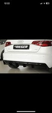 Rieger CUP Diffusor SCHWARZ für Audi A3 8V 8VA S3 S-Line Heck Ansatz Stoßstange