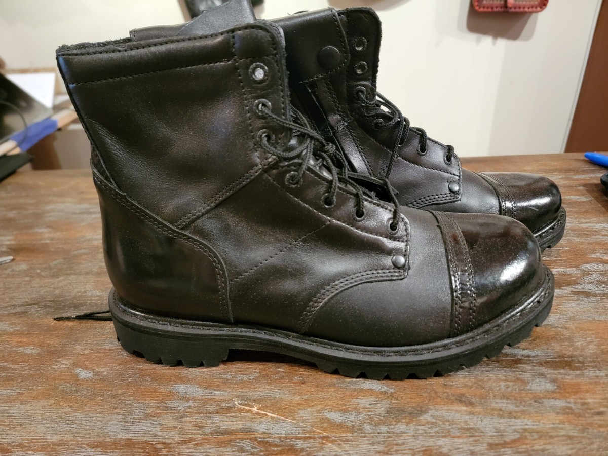 Rocky Paraboot Side Zipper Button Black Leather Jump Boots 2091