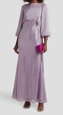 1190 Badgley Mischka Women's Purple Sequined Cape Gown Dress Size 2
