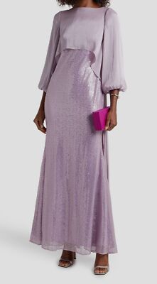 badgley mischka purple dress Badgley Mischka Women's Sequined Cape Gown - Lilac