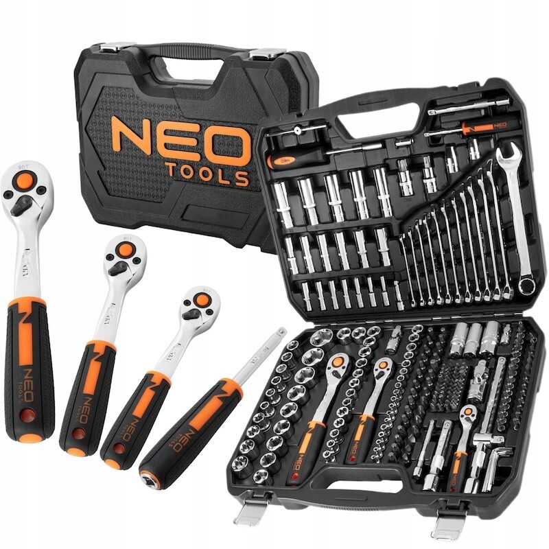 NEO STECKSCHLÜSSEL SET 219 STÜCK WERKZEUGE STECKSCHLÜSSELSATZ 1/2