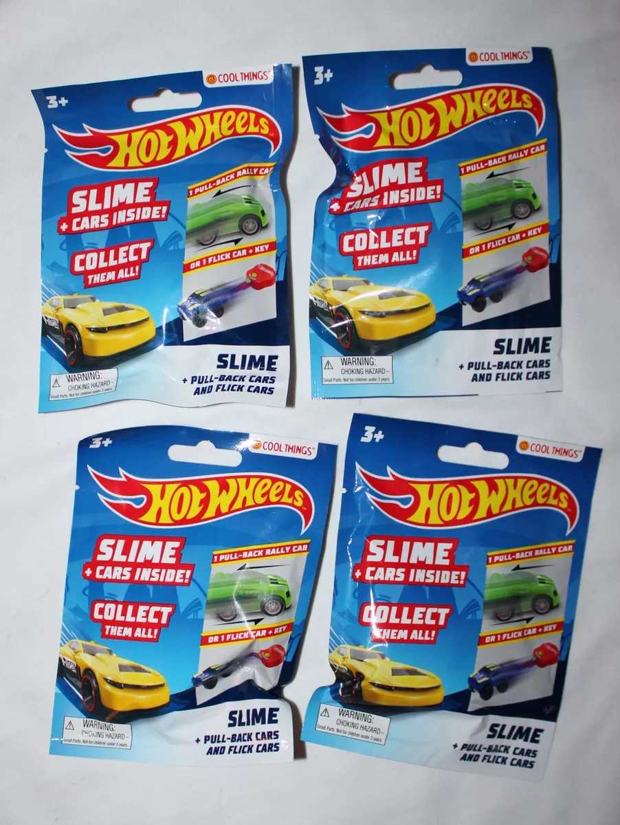 COOL THINGS HOT WHEELS SLIME & CAR INSIDE LOT OF (4) RANDOM BLIND BAGS