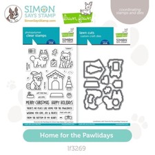 NEW - Stamptember 2023 - Lawn Fawn - Home For The Pawlidays Stamp and Die Set