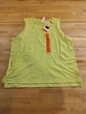 Tuff Athletics Womens Tank Top Moisture-Wicking Breathable Stretch Yellow 2XL