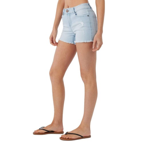 Pantalones cortos para mujer O'Neill Cody Denim Light Destruction 4" (elige color/talla) nuevos con etiquetas - Imagen 8 de 17