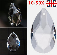 UK 1-50X Clear Chandelier Glass Crystals Lamp Prisms Parts Hanging Drops Pendant