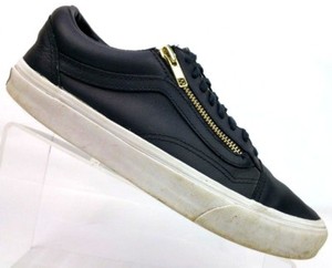 black leather vans with zipper