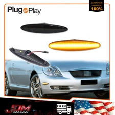 For 2002-2010 Lexus SC430 Smoke Front Amber LED Bumper Side Marker Fender Lights