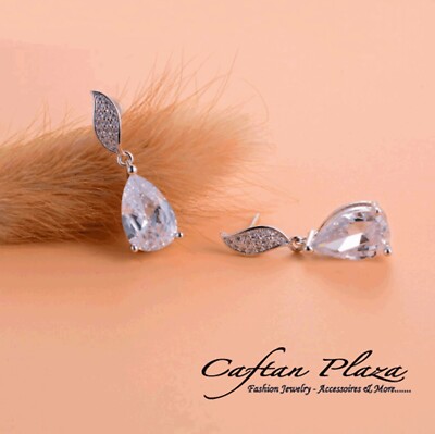 Earrings Luxury Zirconia Earrings AAA Swarovski Crystals Stellux™ White  Gold 18K