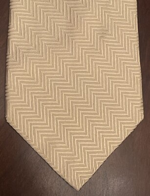 Executive Collection By Tom James Gold Hand Made 100% Silk In Usa Men s Neck Tie
