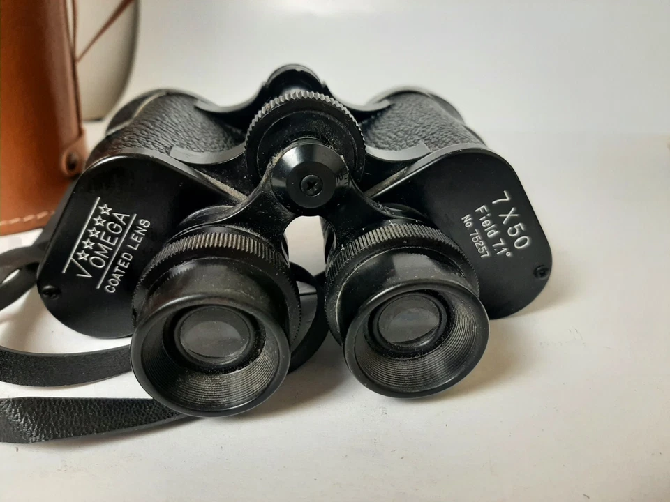 Omega Vintage Binoculars Coated Lens 7x50mm Field 7.1 No75257 w Original Case - Image 4 of 4