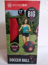 Wicked Big Sports SOCCER BALL 17" Diameter w Pump & Needle NEW Damaged Box