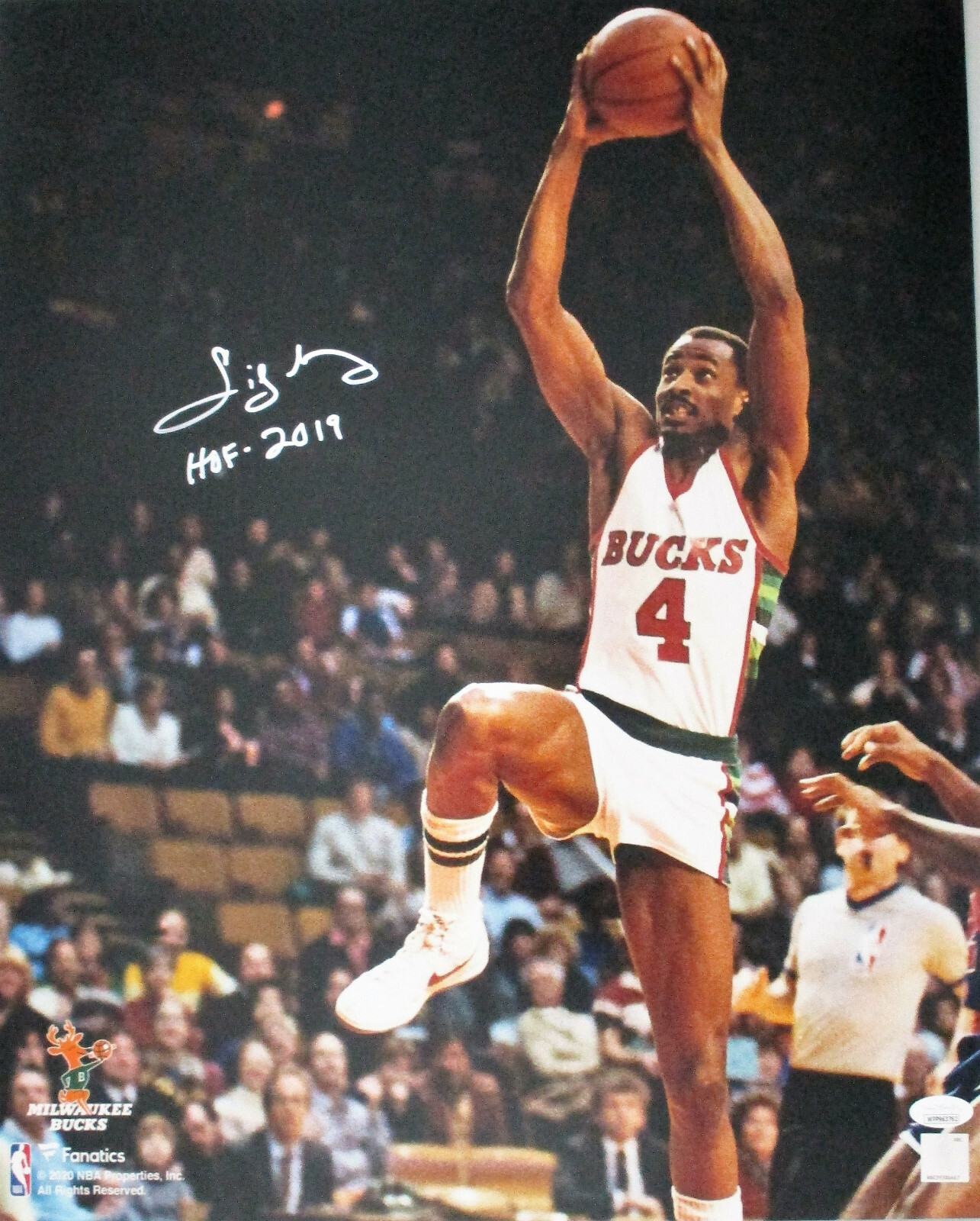 Sidney Moncrief Autographed Signed Milwaukee Bucks MIlw. Bucks 16x20 Photo #7 AUTO w/ "HOF 2019" - JSA 
