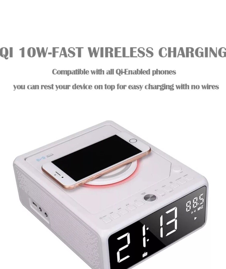 G Keni CD Player Dual Alarm Clock Radio, Bluetooth Boombox with Remote