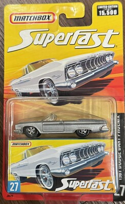 2006 MATCHBOX #27 1961 DODGE DART PHOENIX SILVER SUPERFAST L.E NIB