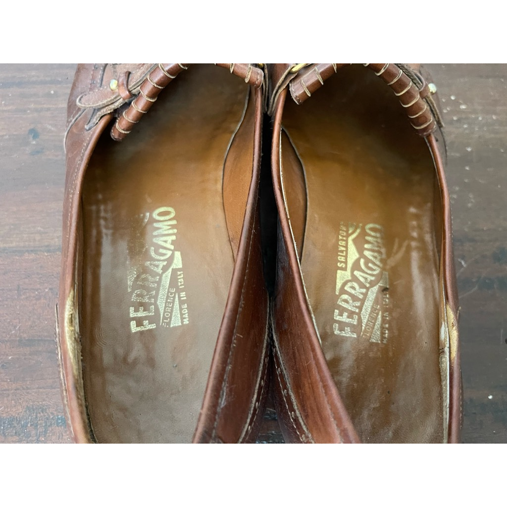 Salvatore Ferragamo Mens Kiltie Loafer Dress Shoes Brown Hook Loop Wingtip 10D Salvatore Ferragamo Mens Kiltie Loafer Dress Shoes Brown  main image 3