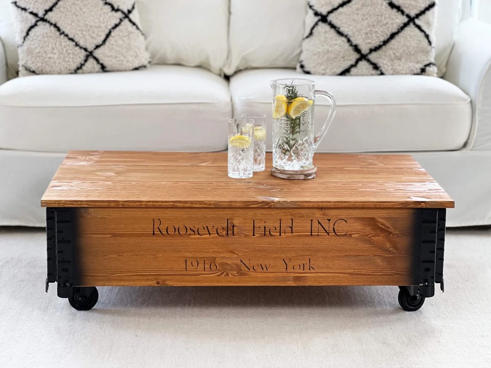 Coffee Table Chest Living Room Sofa Solid Wood Vintage Shabby Old Loft