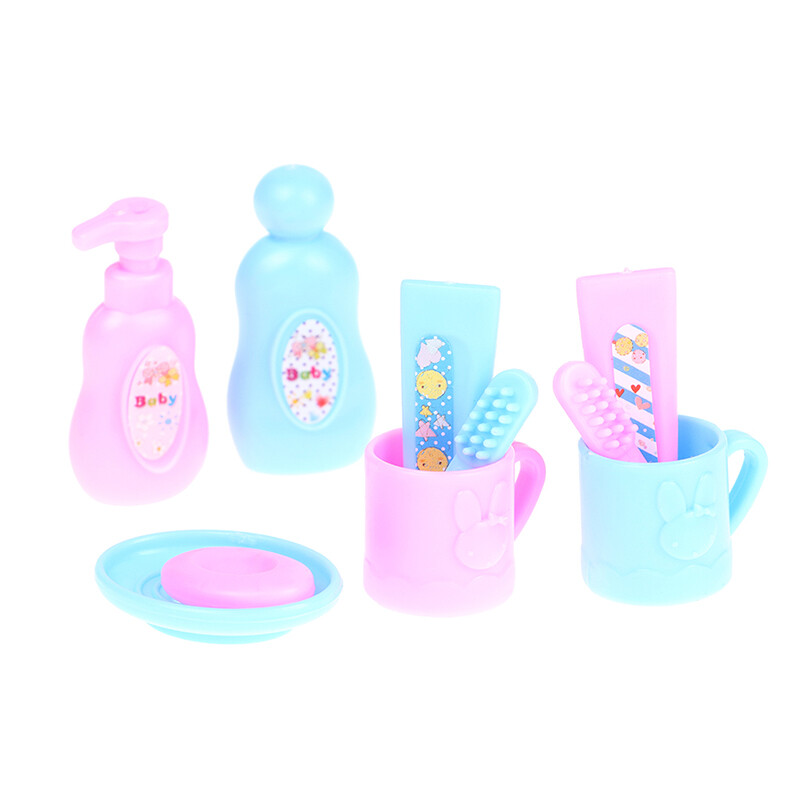 1/6 1/12 dollhouse miniature mini cup toothpaste toothbrush for doll ...