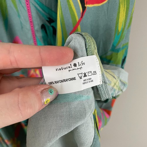 Natural Life Katrina Blue Floral Boho Midi Slip Dress Womens Size XS - Picture 4 of 7
