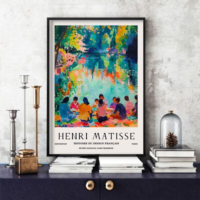 Henri Matisse Druck, Henri Matisse Ausstellungsposter, buntes Wandbild (18b)