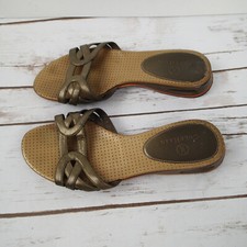 Cole Haan Womens Metallic Bronze Slide Sandals US 6-6.5