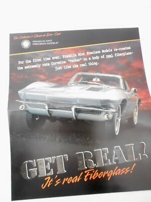 BROCHURE ONLY Franklin Mint  1963 Chevy Corvette Sting Ray Fiberglass
