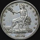 1874-CC $1 Carson City Silver Trade Dollar W/ Vintage COA Rare R1076