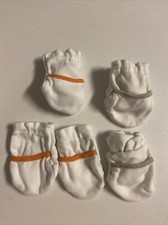 Baby No Scratch Mittens Gloves Infant Nails White 4 Pairs